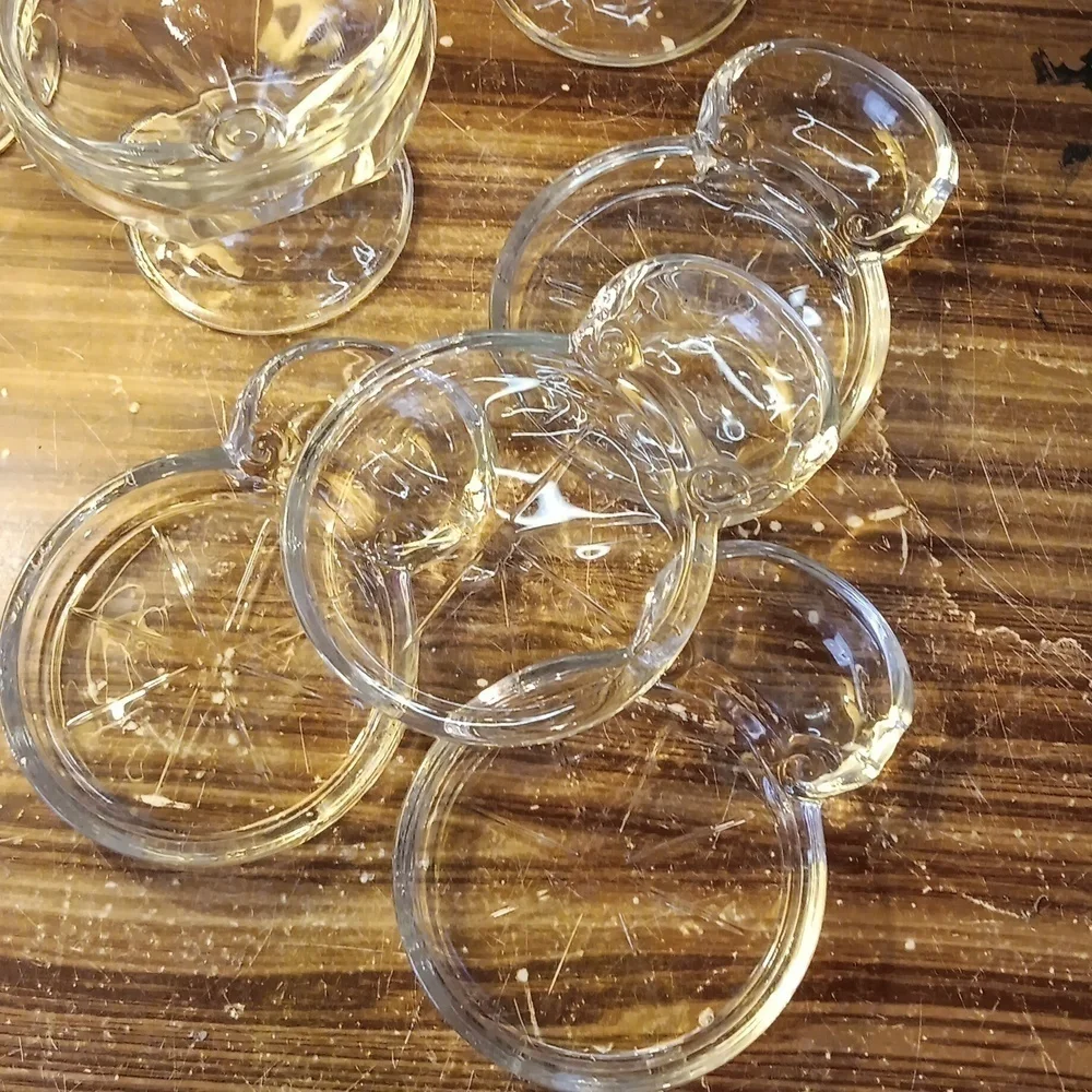 Vintage Federal Glass ice cream cups and holders